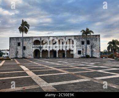 HAUS VON DIEGO COLUMBUS, IN SANTO DOMINGO (ALCÁZAR DE COLÓN), DOMINIKANISCHE REPUBLIK Stockfoto