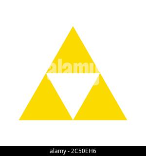 Golden triforce geometrisches Dreieck Macht Symbol. Für Poster oder T-Shirt Design Stock Vektor