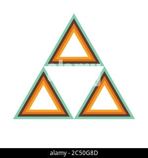 Retro triforce geometrisches Dreieck Symbol. Für Poster oder T-Shirt Design Stock Vektor