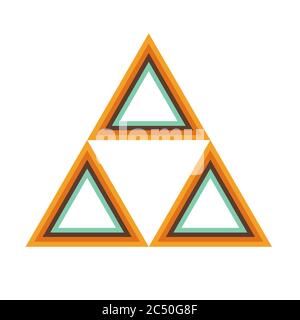 Retro triforce geometrisches Dreieck Symbol. Für Poster oder T-Shirt Design Stock Vektor