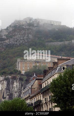 La Bastille Hill und Festung in Grenoble, Frankreich. Stockfoto