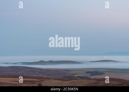 Nebel über Schottlands Zentralgürtel - Morgen Stockfoto