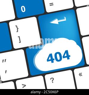 404-Code-Taste auf die Tasten der Tastatur Stockfoto