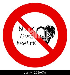 Schriftzug „Black Lives Matter“. Handgezeichnete Herzen. Anti-Rassismus und rassische Gleichheit und Toleranz Banner. Alle Leben sind wichtig. Vorlage für soziale Medien. Stockfoto