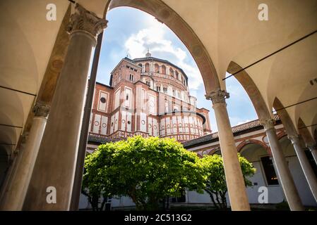 Kirche Santa Maria delle Grazie in Mailand, Italien. Die Heimat des 'Letzten Abendmahls'. Stockfoto