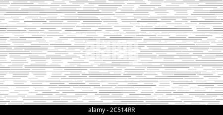 Abstrakte schwarze horizontale gestrichelte Linien nahtloses Muster auf weißem Hintergrund. Vektorgrafik Stock Vektor