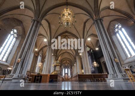 Das Innere der Kathedrale in der schwedischen Stadt Linkoping Stockfoto