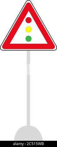 Verkehrszeichen Aufmerksamkeit Ampel.Vektor-Illustration für Ihr Unternehmen. Stock Vektor
