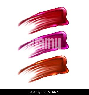 Lippenstift Strich Gesicht Kosmetik Make-Up-Set Vektor Stock Vektor