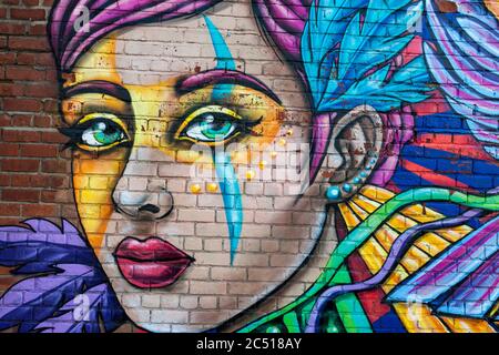 Graffiti, Greenland Street, Baltic Triangle, Liverpool, England, Großbritannien Stockfoto