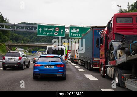 Gruskovje/Macelj Grenzübergang - Slowenien - Kroatien, SLO-HR, am 20. Juni 2020. (CTK Photo/Libor Sojka) Stockfoto