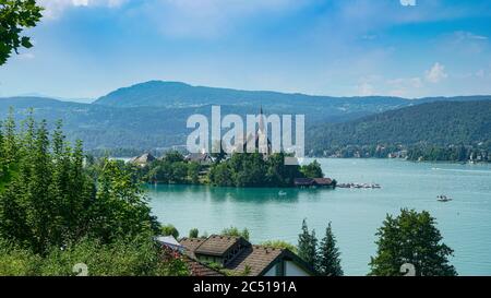 Maria Worth Dorf am Worthersee, Kärnten, Österreich Stockfoto