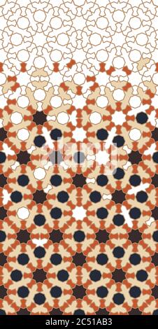Arabesque Vektor nahtlose Grenze, Hintergrund, Textur. Geometrische Halbtonstruktur mit Farbplättchen Auflösung von Arabeske Stock Vektor