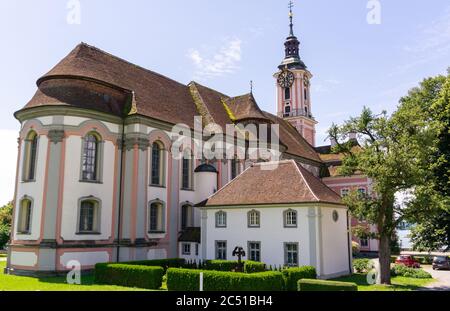 Birnau, BW / Deutschland - 20. Juni 2020: Blick auf den historischen Dom in Birnau am Bodensee in Süddeutschland Stockfoto