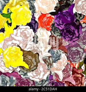 Abstrakt Vintage floralen Hintergrund, Leinwand Wandteppich mit breiten Farbstrichen für Design. Stockfoto