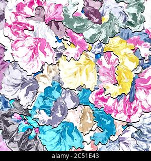 Abstrakt Vintage floralen Hintergrund, Leinwand Wandteppich mit breiten Farbstrichen für Design. Stockfoto