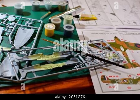 Supermarine Spitfire Mk.1a Airfix Flugzeugmodell im Maßstab 1:72 Stockfoto