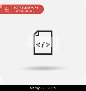 HTML-Datei einfaches Vektorsymbol. Illustration Symbol Design Vorlage für Web mobile UI Element. Perfekte Farbe modernes Piktogramm auf bearbeitbaren Strich. HTML-Dateisymbole für Ihr Geschäftsprojekt Stock Vektor