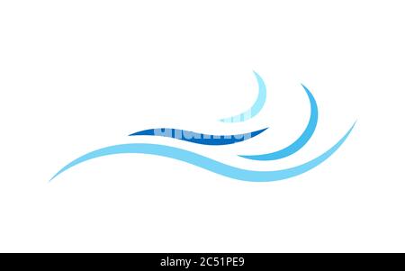 Ocean Wave Icon Objekt isoliert auf weißem Hintergrund Vektor-Illustration Stock Vektor