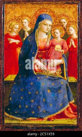 Madonna mit Kind und Engeln, Gemälde von Fra Angelico, 1425 Stockfoto