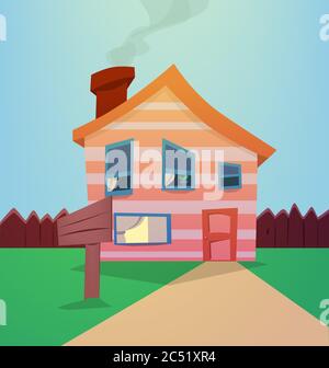Einfache Cartoon Haus Vektor Illustration Stock Vektor