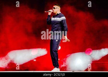 Hannover, Deutschland. Juni 2020. Haftbefehl live beim Autokulturkonzert auf dem Schutzenplatz. Hannover, 28. Juni 2020 Quelle: dpa/Alamy Live News Stockfoto