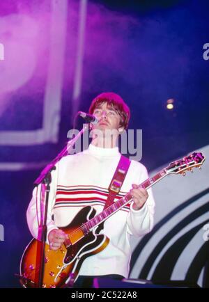 Oase live im Knepworth Park August 1996 Stockfoto