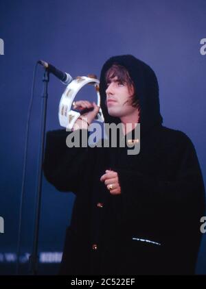 Oasis live am Loch Lomond 3. Aug 1996: Liam Gallagher Stockfoto