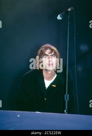 Oasis live am Loch Lomond 3. Aug 1996: Liam Gallagher Stockfoto