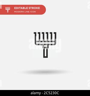 Einfaches Vektorsymbol für Rake. Illustration Symbol Design Vorlage für Web mobile UI Element. Perfekte Farbe modernes Piktogramm auf bearbeitbaren Strich. Rake-Symbole für Ihr Geschäftsprojekt Stock Vektor