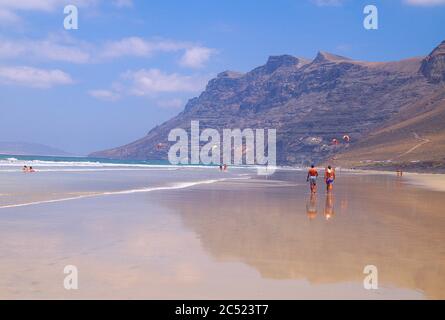 Famara Beach. Lanzarote, Kanarische Inseln, Spanien. Stockfoto