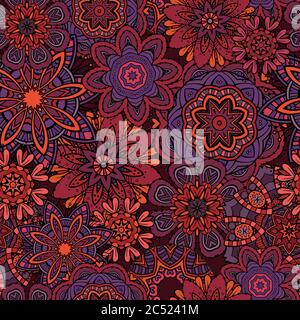 Ornamental Fantasy florales Nahtloses Muster Stock Vektor