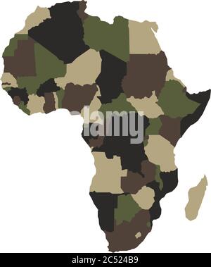 Karte von Afrika in Tarnfarben. Vektorgrafik. Stock Vektor