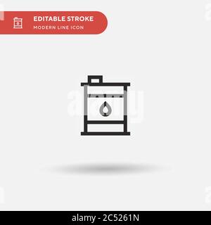 Einfaches Vektorsymbol für Ölfass. Illustration Symbol Design Vorlage für Web mobile UI Element. Perfekte Farbe modernes Piktogramm auf bearbeitbaren Strich. Symbole für Ölfass für Ihr Geschäftsprojekt Stock Vektor