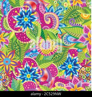 Vektor nahtlos flach Blumenmuster Stock Vektor
