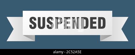 Hängende Band. Hängende isolierte Band Zeichen. Hängende Banner Stock Vektor