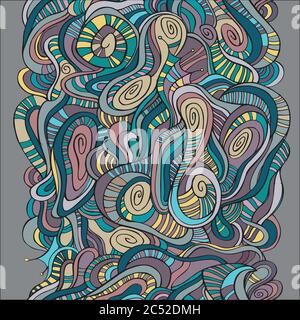 Nahtloses abstraktes, handgezeichnetes Wellenmuster. Endloses Muster Stock Vektor