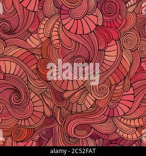 Vektor Wellen dekorative Kritzeleien nahtlose Muster Stock Vektor