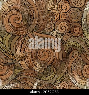 Vektor Spirale dekorative Kritzeleien nahtloses Muster Stock Vektor