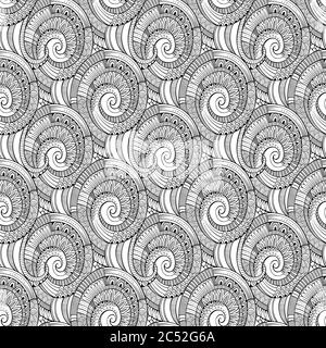 Vektor Spirale dekoratives Muster Kritzeleien Stock Vektor