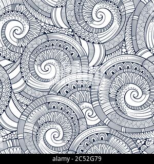 Vektor Spirale dekoratives Muster Kritzeleien Stock Vektor