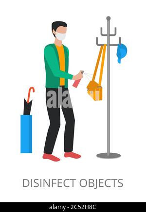 Desinfect Objekte Konzept, moderne flache Design Vektor-Illustration, für Grafik-und Webdesign Stock Vektor