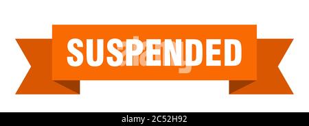 Hängende Band. Hängende isolierte Band Zeichen. Hängende Banner Stock Vektor