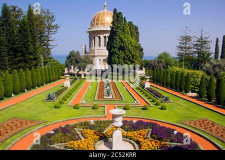 Bah ' Welt Verwaltungs-und Spirituelle Zentrum, Bah ' Gärten in Haifa, Israel Stockfoto