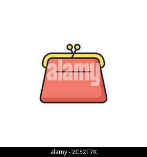 Geldbörse Kupplung Vektor Symbol Symbol isoliert auf weißem Hintergrund Stock Vektor