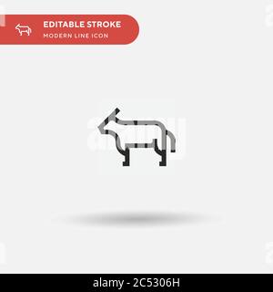 Einfaches Vektorsymbol für Kuh. Illustration Symbol Design Vorlage für Web mobile UI Element. Perfekte Farbe modernes Piktogramm auf bearbeitbaren Strich. Cow-Symbole für Ihr Geschäftsprojekt Stock Vektor