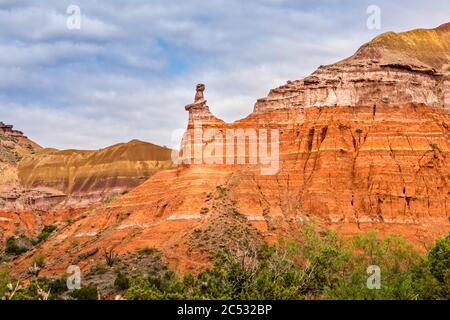 Hoodoo neben dem Wanderweg zum Leuchtturm Felsen, Palo Duro Canyon State Park Texas Stockfoto