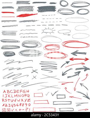 Satz von grafischen Schildern. Vektorgrafik. Stock Vektor