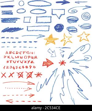 Satz von grafischen Schildern. Vektorgrafik. Stock Vektor