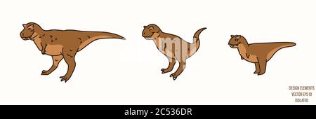 Carntotaurus Dinosaurier Geschlecht neutral Baby Illustration Clipart. Einfache skurrile minimal erdige 2-Ton-Farbe. Kinderzimmer mit Aufdruck oder Cartoon Stock Vektor